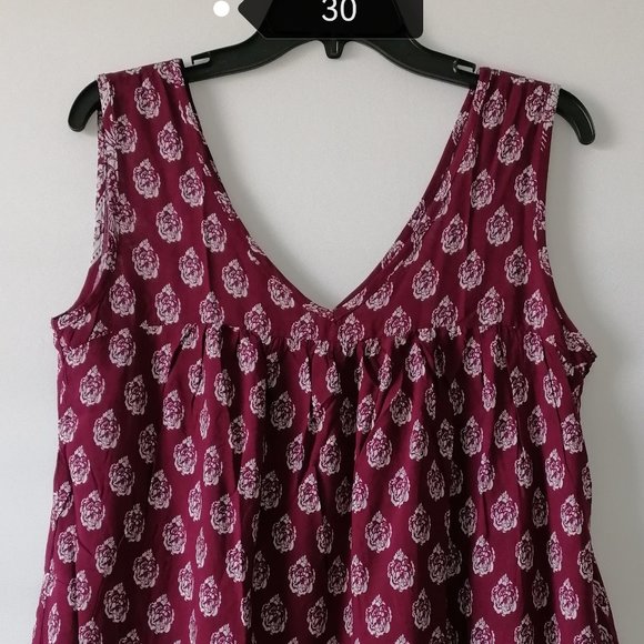 Meaneor Women's Plum Floral Sleeveless Blouse Size M New With Tag - Picture 3 of 6